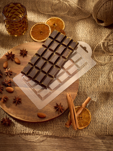 Прямоугольники - плитка шоколада, форма пластиковая — ANYMOLDS ПРОИЗВОДСТВО ПЛАСТИКОВЫХ ФОРМ ДЛЯ МЫЛА, ШОКОЛАДА, ГИПСА