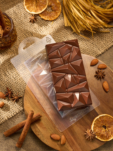 Дубайский шоколад Геометрия пластиковая форма — ANYMOLDS ПРОИЗВОДСТВО ПЛАСТИКОВЫХ ФОРМ ДЛЯ МЫЛА, ШОКОЛАДА, ГИПСА