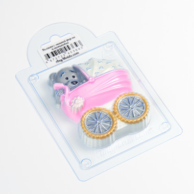 Коляска с мишкой форма пластиковая — ANYMOLDS ПРОИЗВОДСТВО ПЛАСТИКОВЫХ ФОРМ ДЛЯ МЫЛА, ШОКОЛАДА, ГИПСА