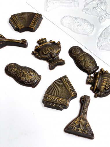 Набор Русский народный стиль форма пластиковая для шоколада — ANYMOLDS ПРОИЗВОДСТВО ПЛАСТИКОВЫХ ФОРМ ДЛЯ МЫЛА, ШОКОЛАДА, ГИПСА