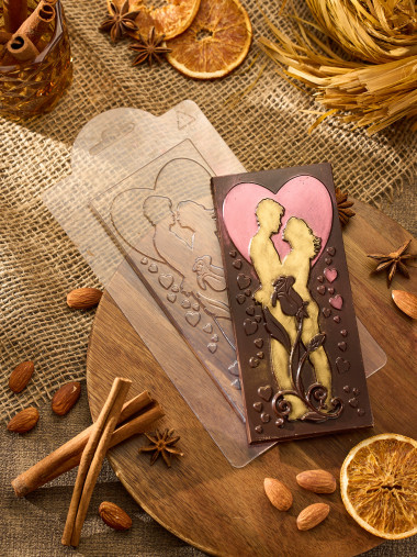 Шоколад для двоих, форма пластиковая — ANYMOLDS ПРОИЗВОДСТВО ПЛАСТИКОВЫХ ФОРМ ДЛЯ МЫЛА, ШОКОЛАДА, ГИПСА