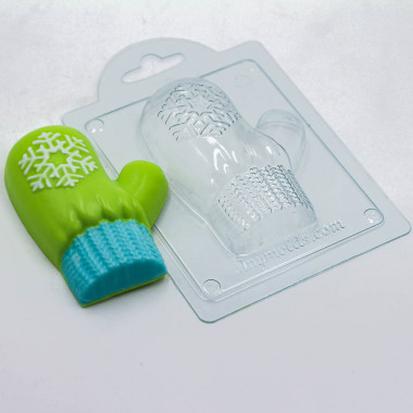 Варежка со снежинкой левая форма пластиковая V2 — ANYMOLDS ПРОИЗВОДСТВО ПЛАСТИКОВЫХ ФОРМ ДЛЯ МЫЛА, ШОКОЛАДА, ГИПСА