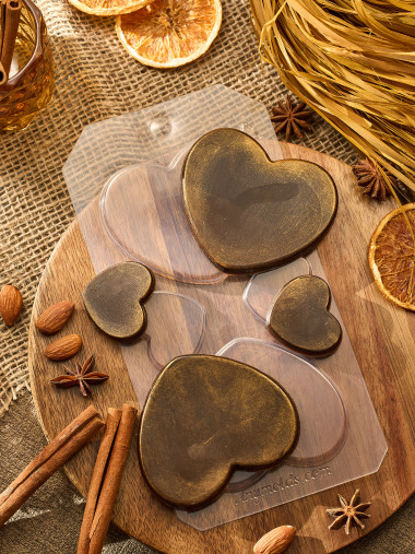 Ассорти плоское сердце форма пластиковая для шоколада — ANYMOLDS ПРОИЗВОДСТВО ПЛАСТИКОВЫХ ФОРМ ДЛЯ МЫЛА, ШОКОЛАДА, ГИПСА