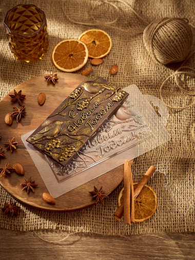 Плитка С Новым годом! (Снегири) форма пластиковая — ANYMOLDS ПРОИЗВОДСТВО ПЛАСТИКОВЫХ ФОРМ ДЛЯ МЫЛА, ШОКОЛАДА, ГИПСА