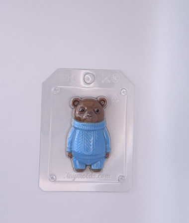 Мишка в свитере форма пластиковая для мыла и шоколада &mdash; ANYMOLDS ПРОИЗВОДСТВО ПЛАСТИКОВЫХ ФОРМ ДЛЯ МЫЛА, ШОКОЛАДА, ГИПСА