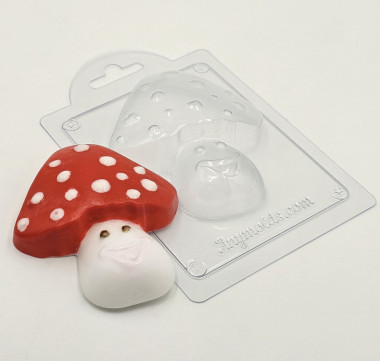Мухомор мультяшный форма пластиковая — ANYMOLDS ПРОИЗВОДСТВО ПЛАСТИКОВЫХ ФОРМ ДЛЯ МЫЛА, ШОКОЛАДА, ГИПСА