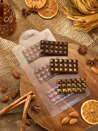 Подушечки-плитка шоколада мини, форма пластиковая — ANYMOLDS ПРОИЗВОДСТВО ПЛАСТИКОВЫХ ФОРМ ДЛЯ МЫЛА, ШОКОЛАДА, ГИПСА