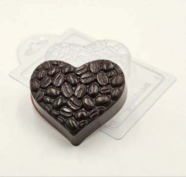 Сердце кофе форма пластиковая — ANYMOLDS ПРОИЗВОДСТВО ПЛАСТИКОВЫХ ФОРМ ДЛЯ МЫЛА, ШОКОЛАДА, ГИПСА