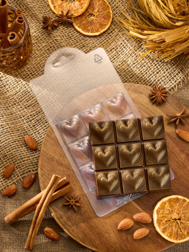 Сердца 10*10см шоколад форма пластиковая — ANYMOLDS ПРОИЗВОДСТВО ПЛАСТИКОВЫХ ФОРМ ДЛЯ МЫЛА, ШОКОЛАДА, ГИПСА