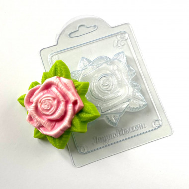 Роза с листьями форма пластиковая — ANYMOLDS ПРОИЗВОДСТВО ПЛАСТИКОВЫХ ФОРМ ДЛЯ МЫЛА, ШОКОЛАДА, ГИПСА