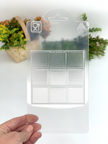 Текстурные квадраты форма пластиковая для шоколада — ANYMOLDS ПРОИЗВОДСТВО ПЛАСТИКОВЫХ ФОРМ ДЛЯ МЫЛА, ШОКОЛАДА, ГИПСА