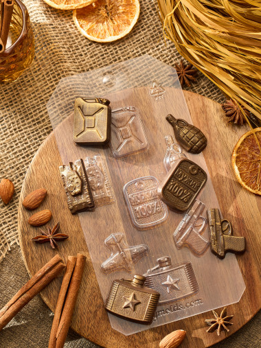 Набор Мужик 100% мини форма пластиковая для шоколада — ANYMOLDS ПРОИЗВОДСТВО ПЛАСТИКОВЫХ ФОРМ ДЛЯ МЫЛА, ШОКОЛАДА, ГИПСА