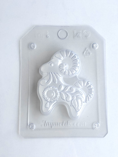 Козел с цветком форма пластиковая для мыла и шокалада &mdash; ANYMOLDS ПРОИЗВОДСТВО ПЛАСТИКОВЫХ ФОРМ ДЛЯ МЫЛА, ШОКОЛАДА, ГИПСА