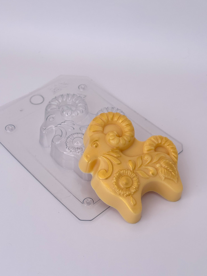 Козел с цветком форма пластиковая для мыла и шоколада фото 1 &mdash; ANYMOLDS ПРОИЗВОДСТВО ПЛАСТИКОВЫХ ФОРМ ДЛЯ МЫЛА, ШОКОЛАДА, ГИПСА