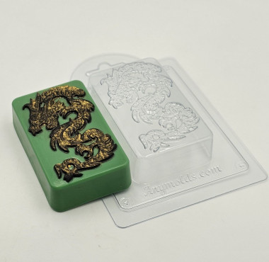 Дракон в прямоугольнике форма пластиковая — ANYMOLDS ПРОИЗВОДСТВО ПЛАСТИКОВЫХ ФОРМ ДЛЯ МЫЛА, ШОКОЛАДА, ГИПСА