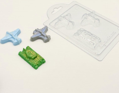 Военная техника мини, форма пластиковая — ANYMOLDS ПРОИЗВОДСТВО ПЛАСТИКОВЫХ ФОРМ ДЛЯ МЫЛА, ШОКОЛАДА, ГИПСА