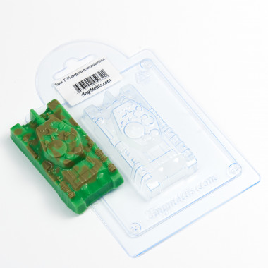 Танк T-34 форма пластиковая.v2 — ANYMOLDS ПРОИЗВОДСТВО ПЛАСТИКОВЫХ ФОРМ ДЛЯ МЫЛА, ШОКОЛАДА, ГИПСА