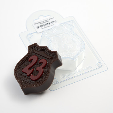 23 февраля на щите, форма пластиковая — ANYMOLDS ПРОИЗВОДСТВО ПЛАСТИКОВЫХ ФОРМ ДЛЯ МЫЛА, ШОКОЛАДА, ГИПСА