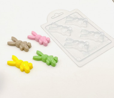 Заяц мини форма пластиковая — ANYMOLDS ПРОИЗВОДСТВО ПЛАСТИКОВЫХ ФОРМ ДЛЯ МЫЛА, ШОКОЛАДА, ГИПСА