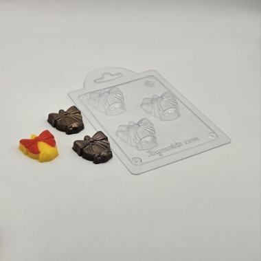 Колокольчик с бантом мини форма пластиковая — ANYMOLDS ПРОИЗВОДСТВО ПЛАСТИКОВЫХ ФОРМ ДЛЯ МЫЛА, ШОКОЛАДА, ГИПСА