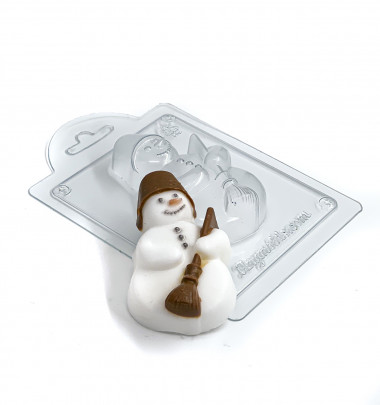 Снеговичок форма пластиковая — ANYMOLDS ПРОИЗВОДСТВО ПЛАСТИКОВЫХ ФОРМ ДЛЯ МЫЛА, ШОКОЛАДА, ГИПСА