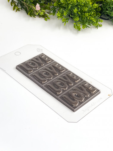 Плитка LOVE пластиковая форма для шоколада — ANYMOLDS ПРОИЗВОДСТВО ПЛАСТИКОВЫХ ФОРМ ДЛЯ МЫЛА, ШОКОЛАДА, ГИПСА