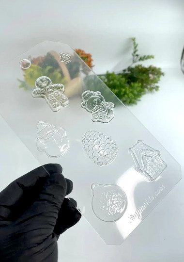 Новогодние мини форма пластиковая для шоколада и мыла — ANYMOLDS ПРОИЗВОДСТВО ПЛАСТИКОВЫХ ФОРМ ДЛЯ МЫЛА, ШОКОЛАДА, ГИПСА