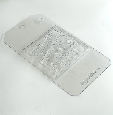 С днем рождения 10*10 см форма пластиковая для шоколада &mdash; ANYMOLDS ПРОИЗВОДСТВО ПЛАСТИКОВЫХ ФОРМ ДЛЯ МЫЛА, ШОКОЛАДА, ГИПСА