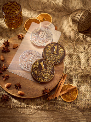 Медаль 1 сентября (2шт на форме )форма пластиковая — ANYMOLDS ПРОИЗВОДСТВО ПЛАСТИКОВЫХ ФОРМ ДЛЯ МЫЛА, ШОКОЛАДА, ГИПСА