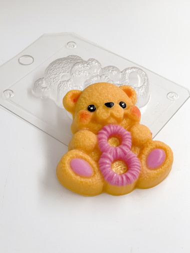 Мишка с 8 марта! форма пластиковая для мыла и шоколада — ANYMOLDS ПРОИЗВОДСТВО ПЛАСТИКОВЫХ ФОРМ ДЛЯ МЫЛА, ШОКОЛАДА, ГИПСА
