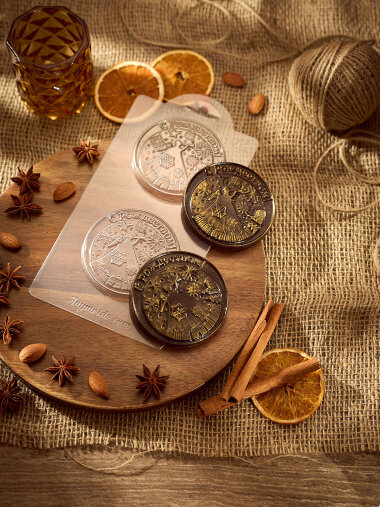 Медаль С Рождеством форма пластиковая — ANYMOLDS ПРОИЗВОДСТВО ПЛАСТИКОВЫХ ФОРМ ДЛЯ МЫЛА, ШОКОЛАДА, ГИПСА