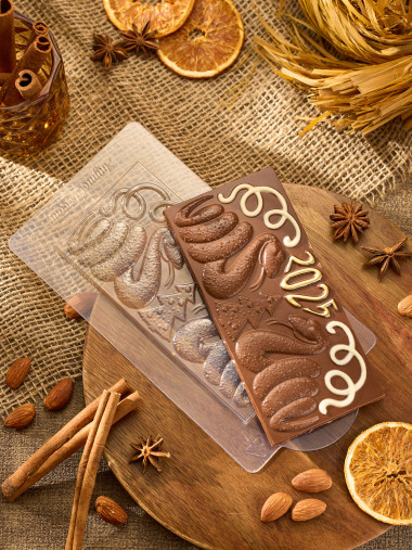 Змейки 2025 шоколад к Новому году форма пластиковая — ANYMOLDS ПРОИЗВОДСТВО ПЛАСТИКОВЫХ ФОРМ ДЛЯ МЫЛА, ШОКОЛАДА, ГИПСА