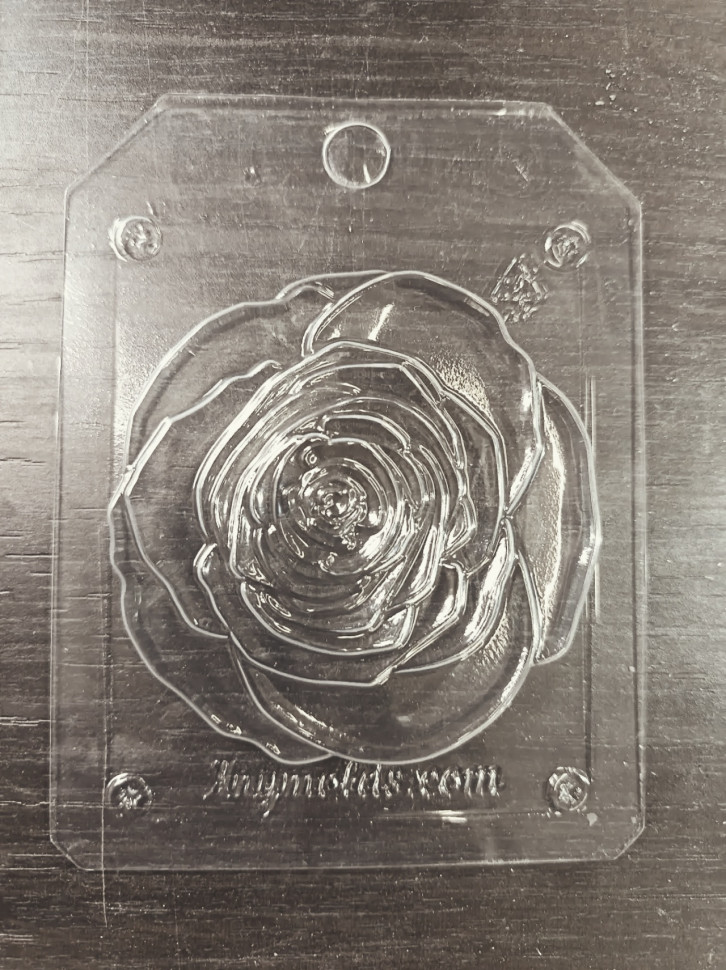 Цветок розы форма пластиковая для мыла и шоколада фото 1 &mdash; ANYMOLDS ПРОИЗВОДСТВО ПЛАСТИКОВЫХ ФОРМ ДЛЯ МЫЛА, ШОКОЛАДА, ГИПСА