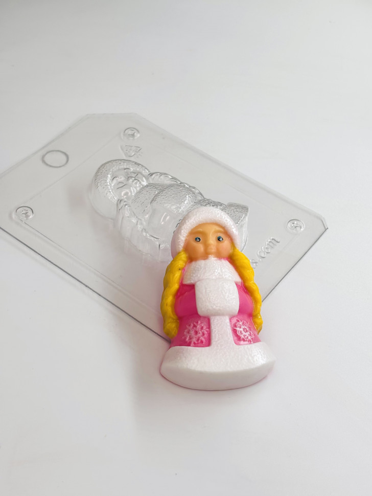 Снегурочка форма пластиковая V3 фото 1 &mdash; ANYMOLDS ПРОИЗВОДСТВО ПЛАСТИКОВЫХ ФОРМ ДЛЯ МЫЛА, ШОКОЛАДА, ГИПСА