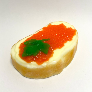 Бутерброд с красной икрой  форма пластиковая — ANYMOLDS ПРОИЗВОДСТВО ПЛАСТИКОВЫХ ФОРМ ДЛЯ МЫЛА, ШОКОЛАДА, ГИПСА