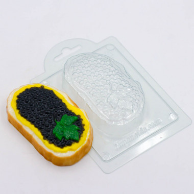 Бутерброд с черной икрой  форма пластиковая — ANYMOLDS ПРОИЗВОДСТВО ПЛАСТИКОВЫХ ФОРМ ДЛЯ МЫЛА, ШОКОЛАДА, ГИПСА