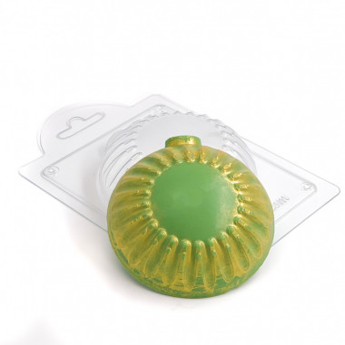 Шар новогодний 1 форма пластиковая — ANYMOLDS ПРОИЗВОДСТВО ПЛАСТИКОВЫХ ФОРМ ДЛЯ МЫЛА, ШОКОЛАДА, ГИПСА