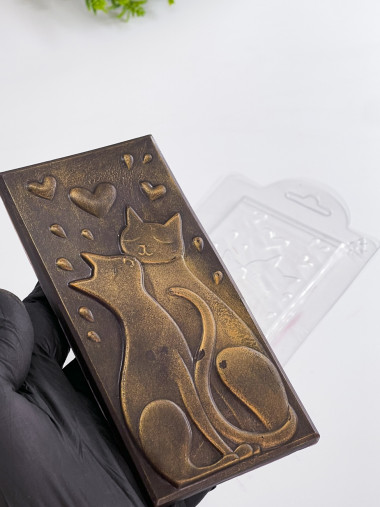 Влюбленные коты форма пластиковая для плитки шоколада &mdash; ANYMOLDS ПРОИЗВОДСТВО ПЛАСТИКОВЫХ ФОРМ ДЛЯ МЫЛА, ШОКОЛАДА, ГИПСА