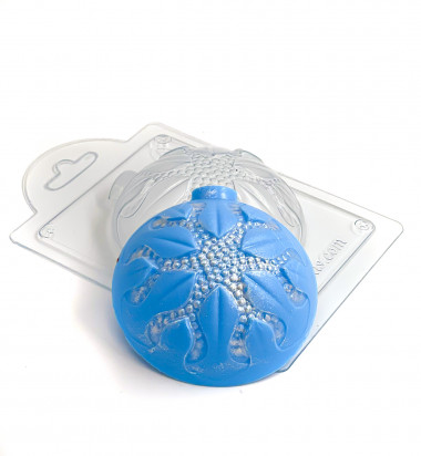 Шар новогодний 2 форма пластиковая — ANYMOLDS ПРОИЗВОДСТВО ПЛАСТИКОВЫХ ФОРМ ДЛЯ МЫЛА, ШОКОЛАДА, ГИПСА