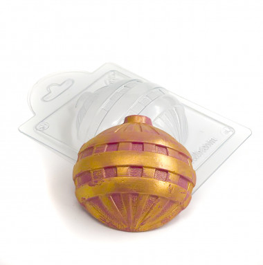 Шар новогодний 4 форма пластиковая — ANYMOLDS ПРОИЗВОДСТВО ПЛАСТИКОВЫХ ФОРМ ДЛЯ МЫЛА, ШОКОЛАДА, ГИПСА