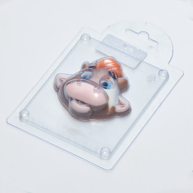 Бычок с чубчиком  форма пластиковая — ANYMOLDS ПРОИЗВОДСТВО ПЛАСТИКОВЫХ ФОРМ ДЛЯ МЫЛА, ШОКОЛАДА, ГИПСА