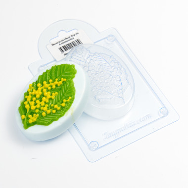 Мимоза на овале форма пластиковая — ANYMOLDS ПРОИЗВОДСТВО ПЛАСТИКОВЫХ ФОРМ ДЛЯ МЫЛА, ШОКОЛАДА, ГИПСА