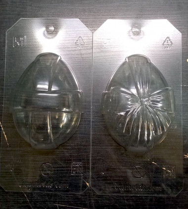 Яйцо с бантом большое комплект (2шт) пластиковых форм  &mdash; ANYMOLDS ПРОИЗВОДСТВО ПЛАСТИКОВЫХ ФОРМ ДЛЯ МЫЛА, ШОКОЛАДА, ГИПСА