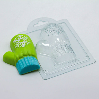 Варежка со снежинкой правая форма пластиковая V2 — ANYMOLDS ПРОИЗВОДСТВО ПЛАСТИКОВЫХ ФОРМ ДЛЯ МЫЛА, ШОКОЛАДА, ГИПСА