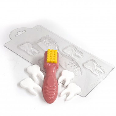 Зубная щетка и зубки форма пластиковая — ANYMOLDS ПРОИЗВОДСТВО ПЛАСТИКОВЫХ ФОРМ ДЛЯ МЫЛА, ШОКОЛАДА, ГИПСА