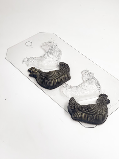 Курочка пластиковая форма для шоколада (2 шт на форме) — ANYMOLDS ПРОИЗВОДСТВО ПЛАСТИКОВЫХ ФОРМ ДЛЯ МЫЛА, ШОКОЛАДА, ГИПСА