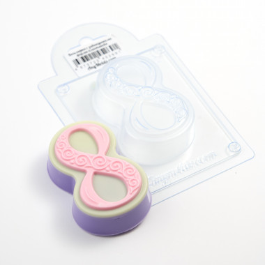 Восьмерка с завитушками форма пластиковая — ANYMOLDS ПРОИЗВОДСТВО ПЛАСТИКОВЫХ ФОРМ ДЛЯ МЫЛА, ШОКОЛАДА, ГИПСА