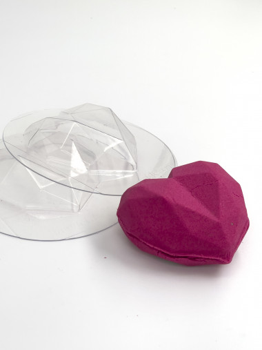 Сердце алмазное комплект (2шт) из пластика для бомбочек — ANYMOLDS ПРОИЗВОДСТВО ПЛАСТИКОВЫХ ФОРМ ДЛЯ МЫЛА, ШОКОЛАДА, ГИПСА