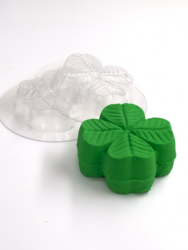 Клевер комплект (2шт) из пластика для бомбочек фото 1 — ANYMOLDS ПРОИЗВОДСТВО ПЛАСТИКОВЫХ ФОРМ ДЛЯ МЫЛА, ШОКОЛАДА, ГИПСА